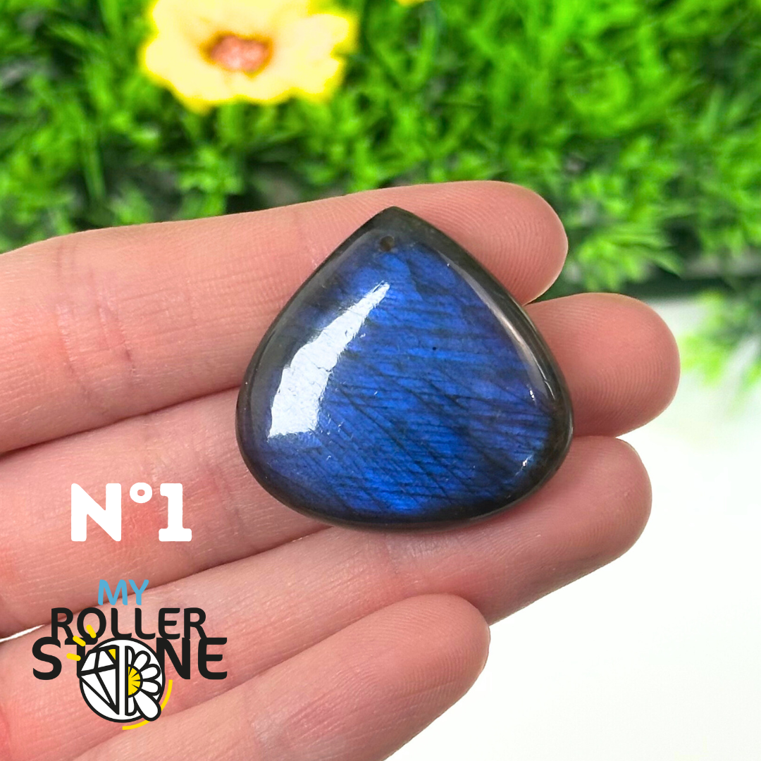Pendentif Labradorite bleue percé 5A