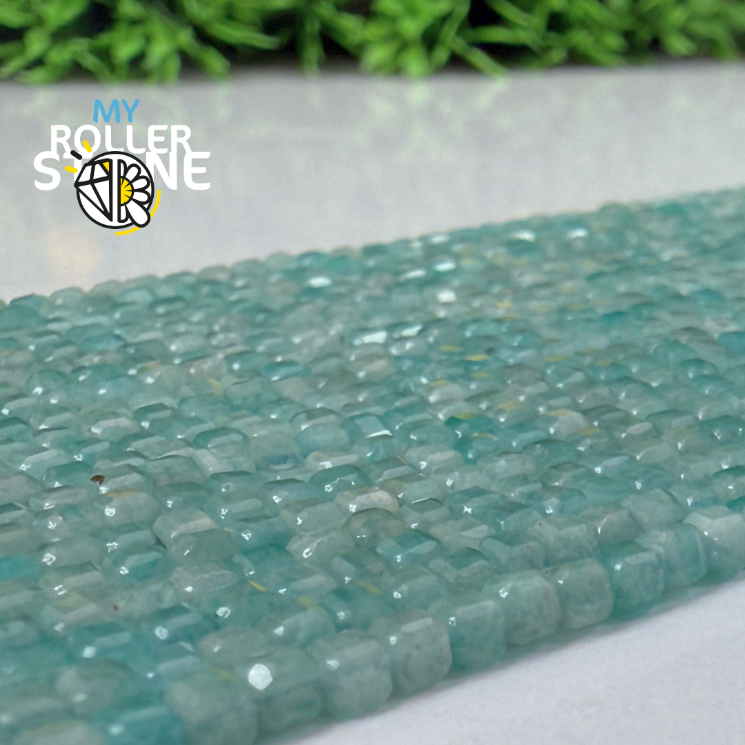 Perle Cubique Facettée Amazonite