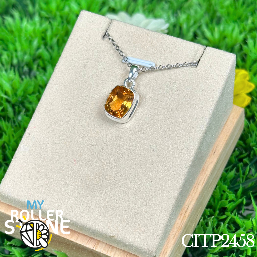 Pendentif en argent Citrine