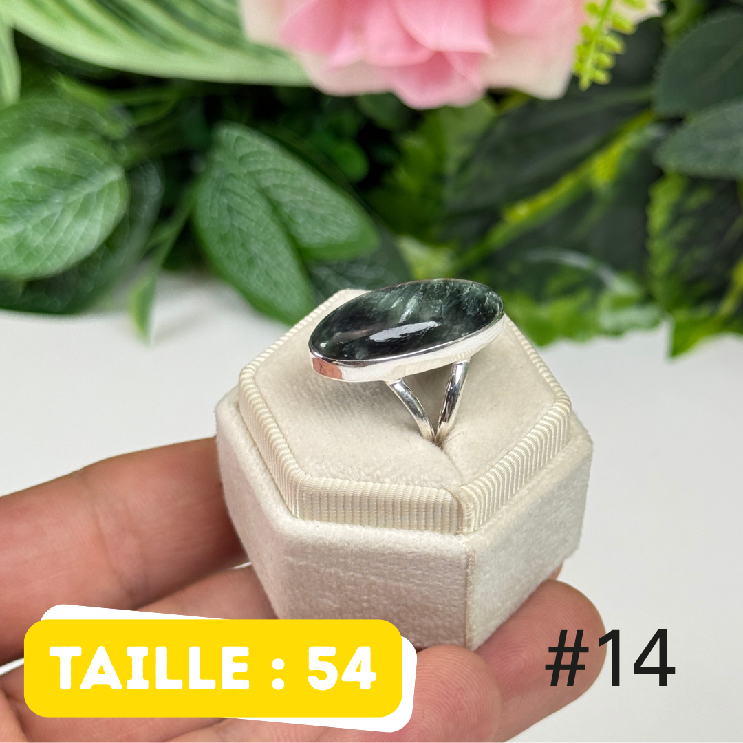 Bague argent 925 séraphinite #PR14