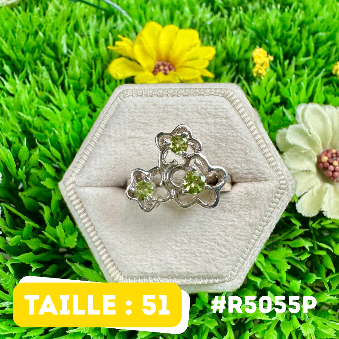 Bague Argent 925 Péridot facetté #R5055P