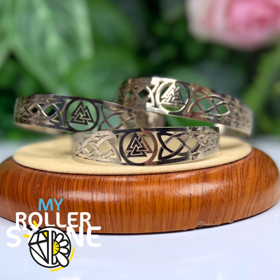 Bracelet Manchette Viking Valknut Argenté