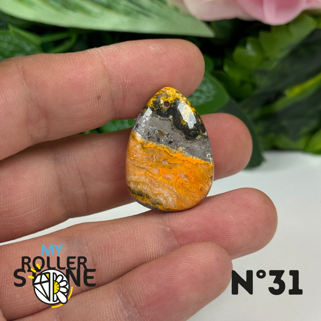 Pendentif Jaspe Bumblebee 5A Percé (BOURDON)