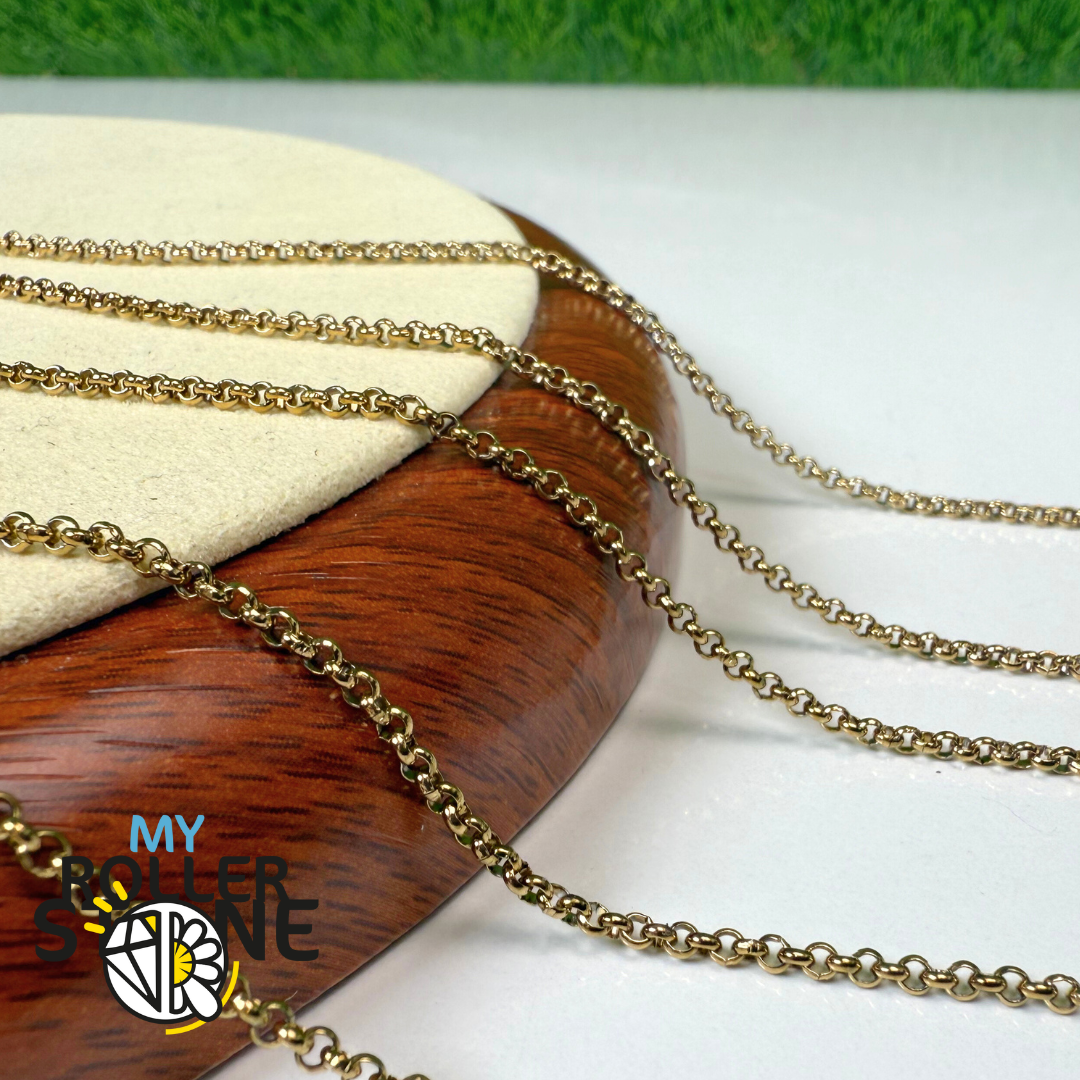 Chaine Rolo Acier Inoxydable Argenté sur rouleau