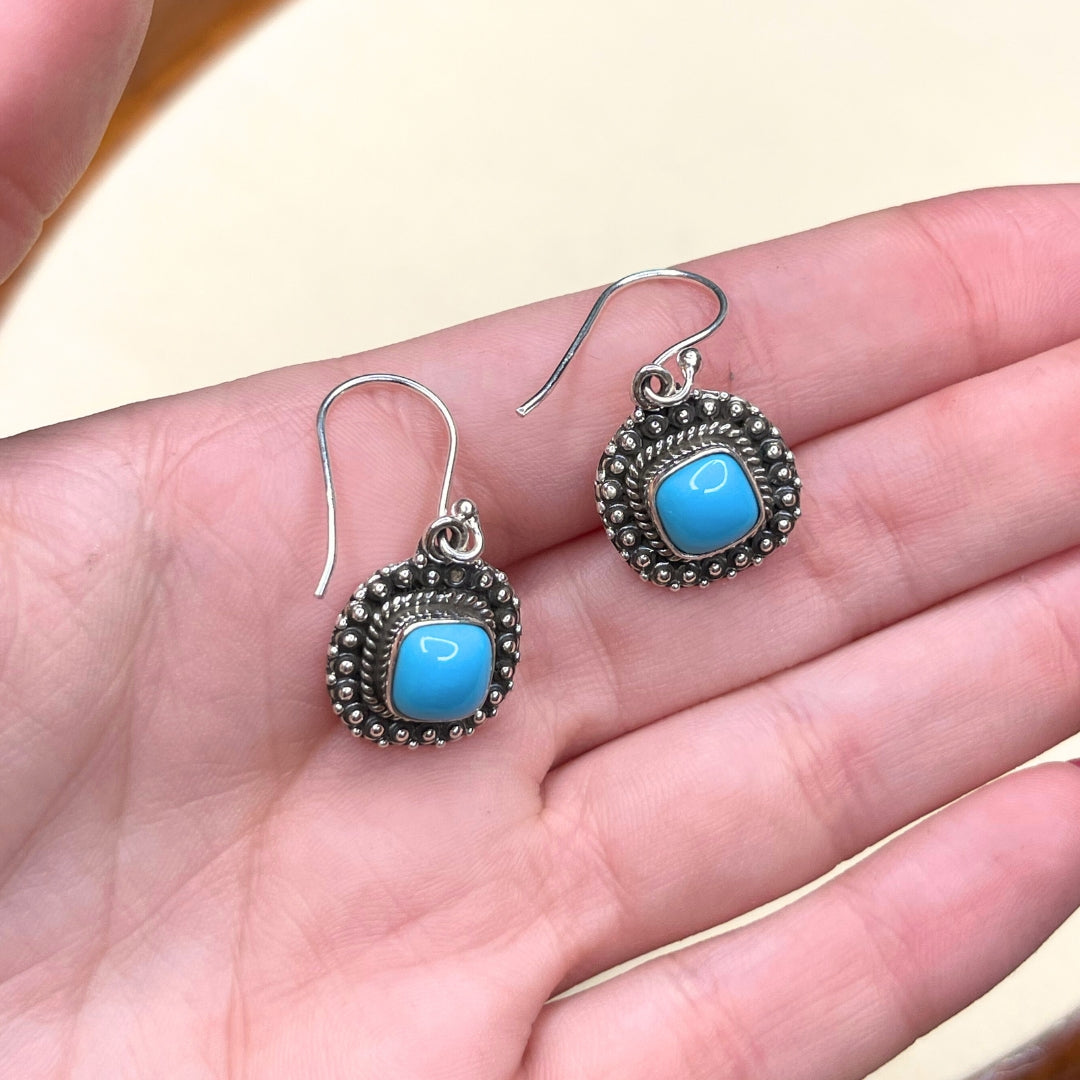 Boucles d&#39;oreilles Argent Turquoise Kingman #1