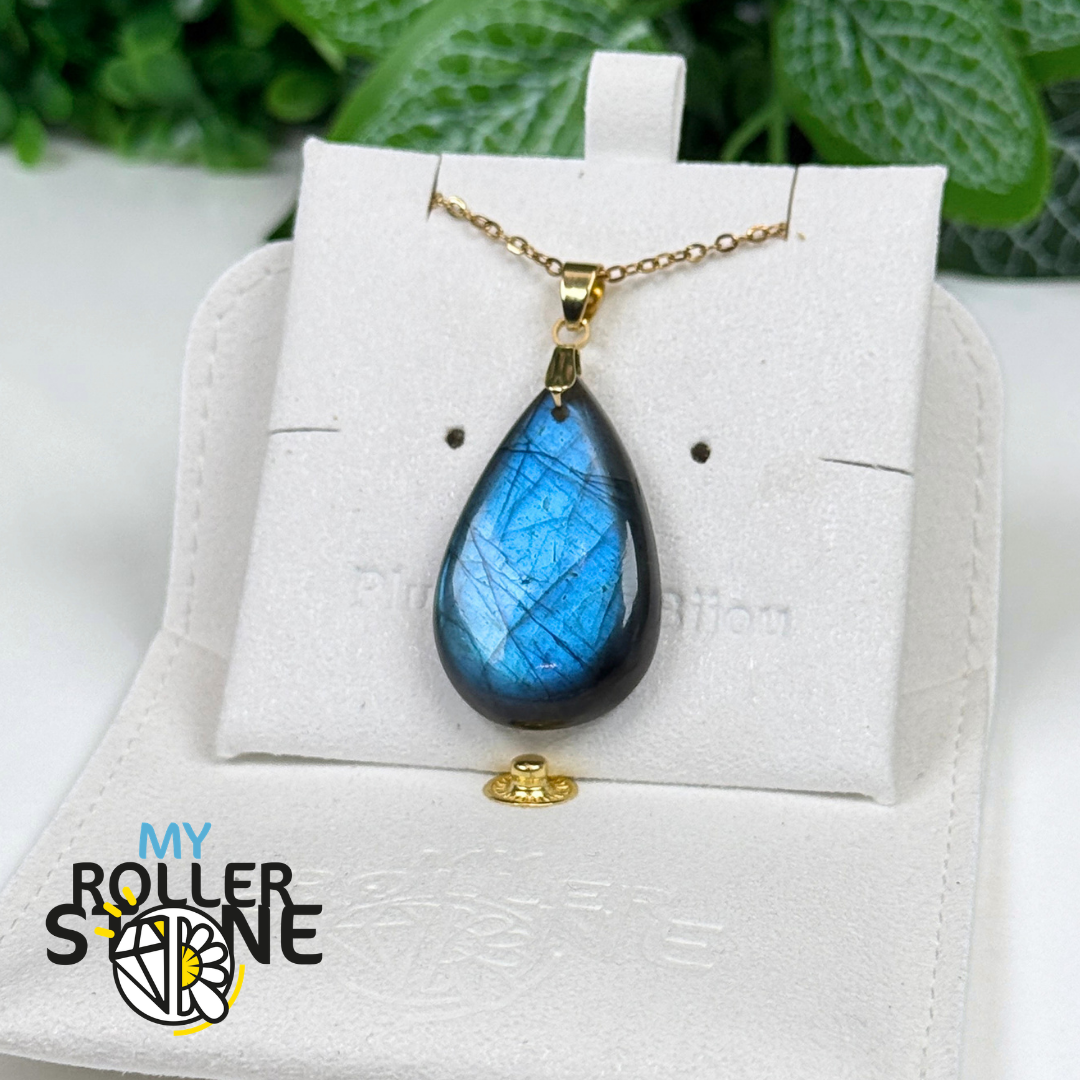 Pendentif Labradorite Blue fire percé 5A