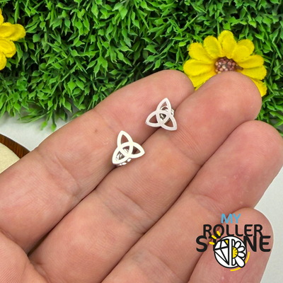 Boucles d'oreilles Nœud de la Trinité puces en acier inoxydable