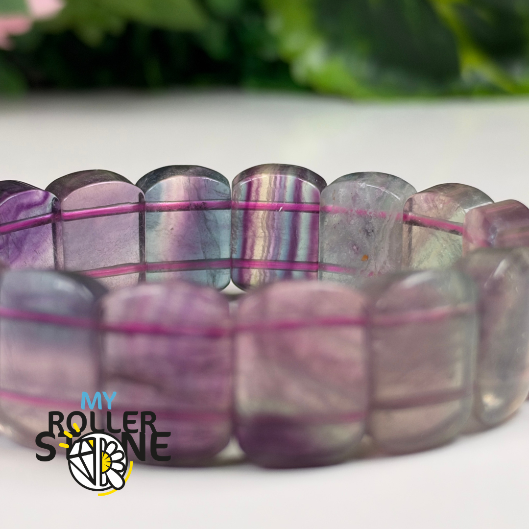 Bracelet Fluorite 5A Perles plates