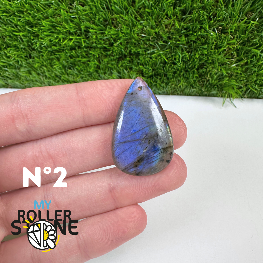 Pendentif Labradorite blue fire percé 5A