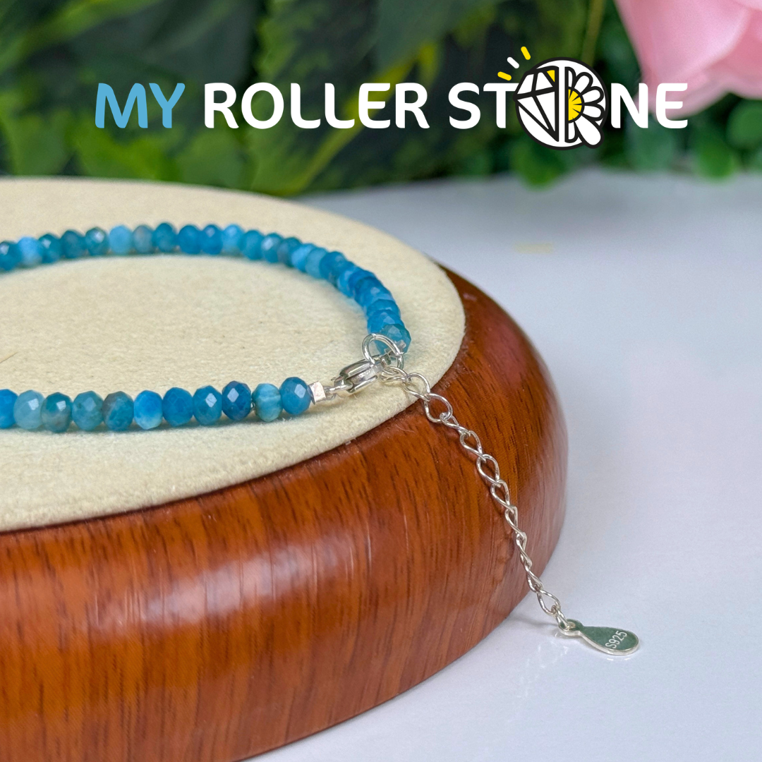 Bracelet Apatite fermoir Argent