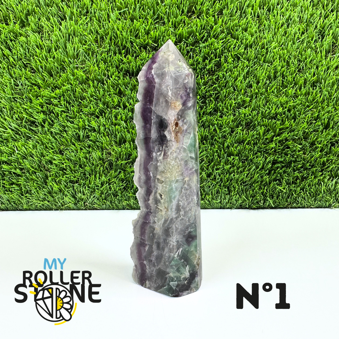 Pointes Pierre Rectangulaire Fluorite Arc-en-Ciel