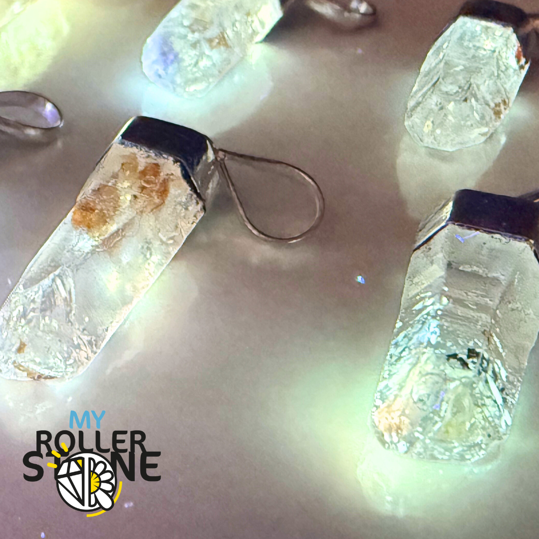 Pendentif Quartz Pétrole et Argent