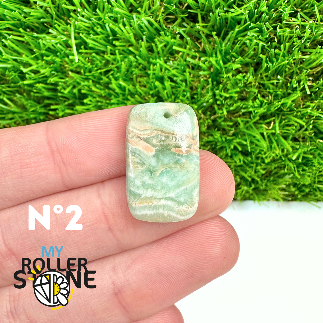 Pendentif Percé Calcite Cambrienne Bleue 5A