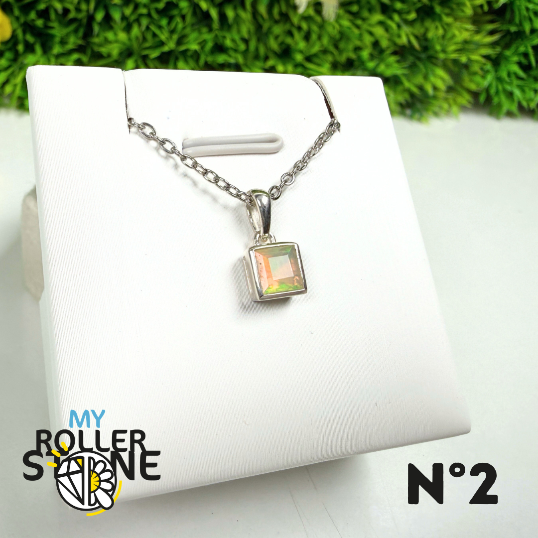 Pendentif en Opale Éthiopienne Facettée – CB-P707EO