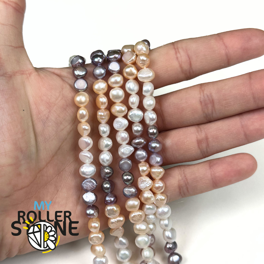 Perles de Culture d'Eau Douce Naturelles – Forme Nugget Polie Deux Faces