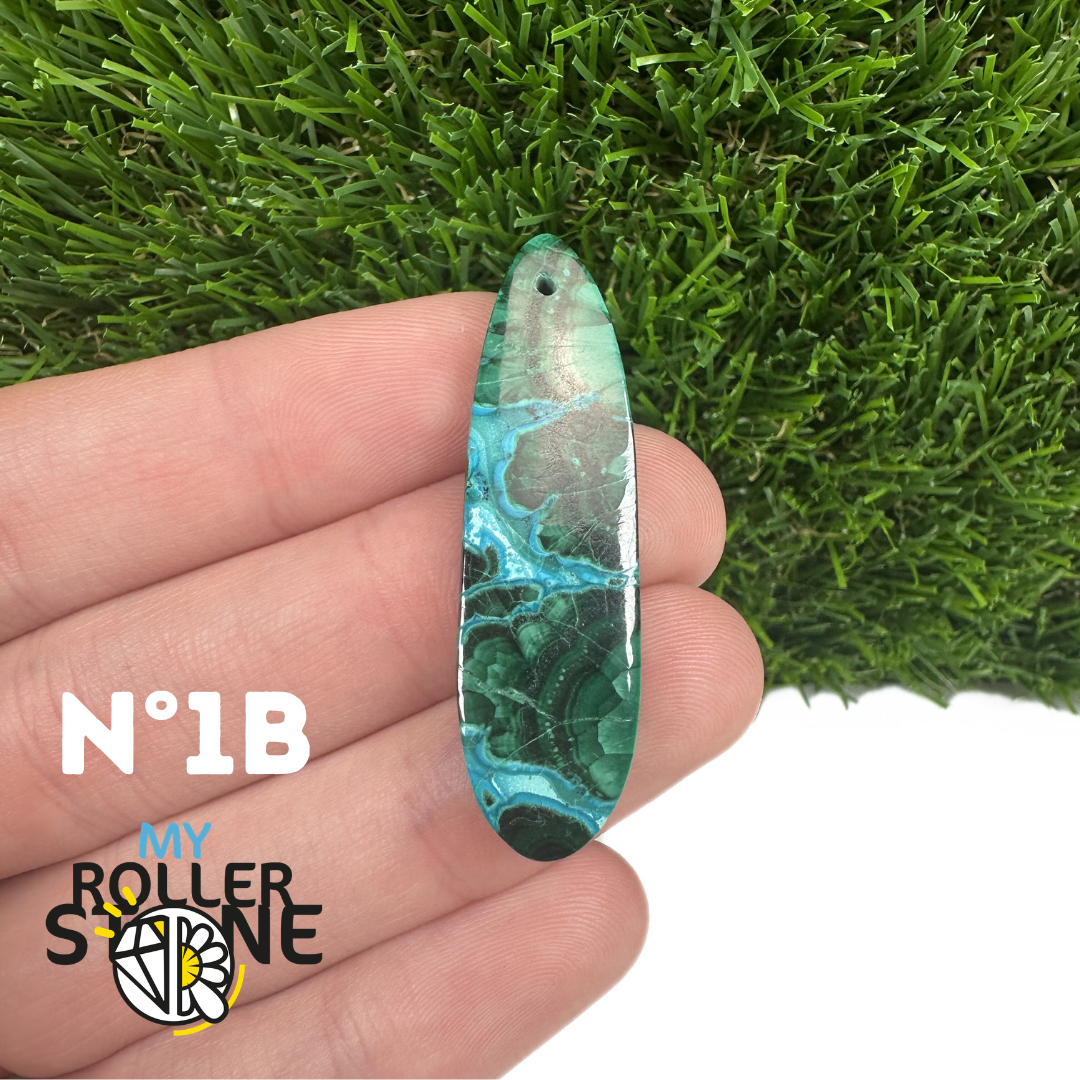 Pendentif Percé Malachite Chrysocolle Goutte