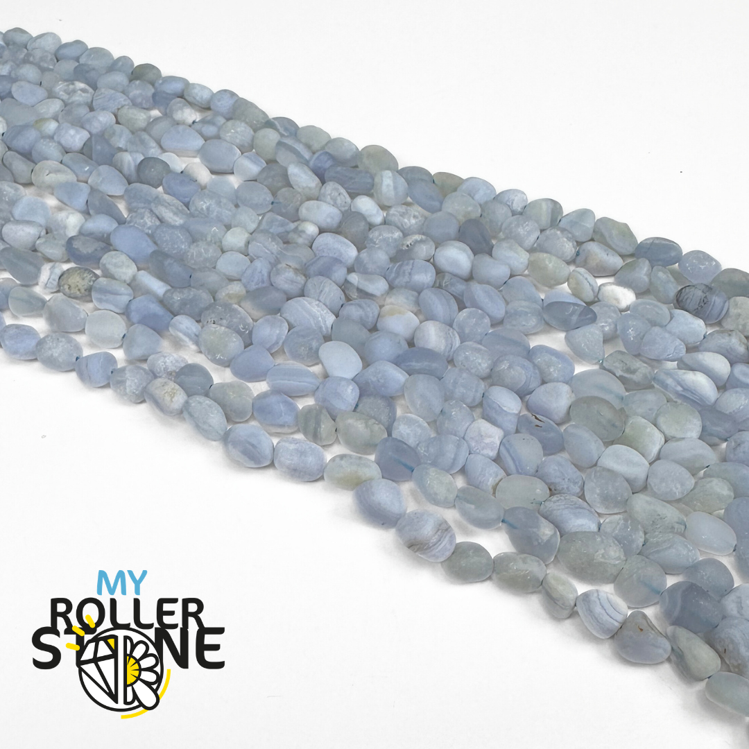 Perle Baroque Calcédoine Bleue Mat