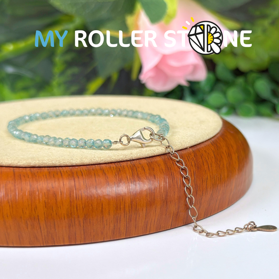 Bracelet perle Topaze fermoir Argent