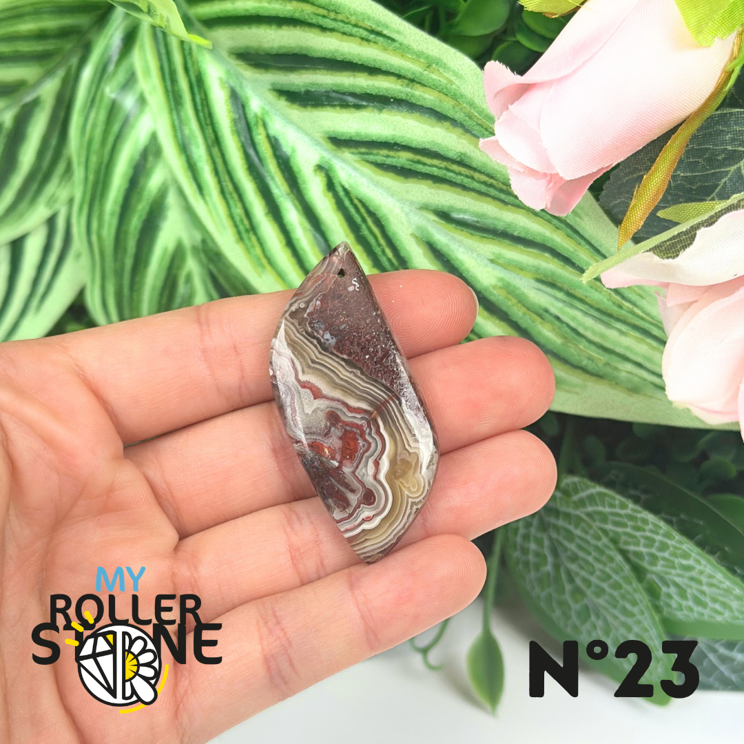 Pendentif Agate Mexicaine Percé 5A