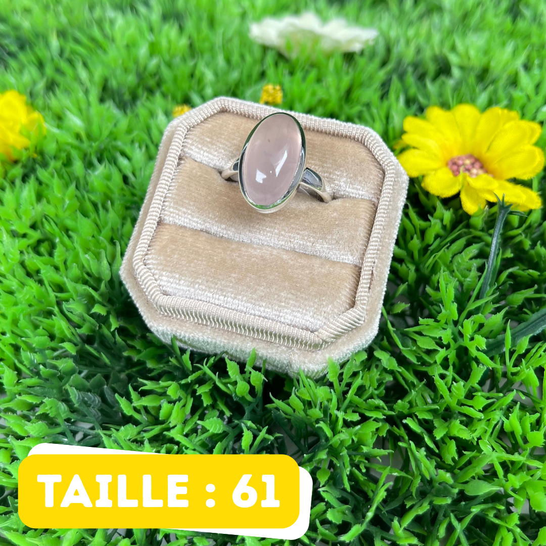 Bague Argent en Quartz rose #101