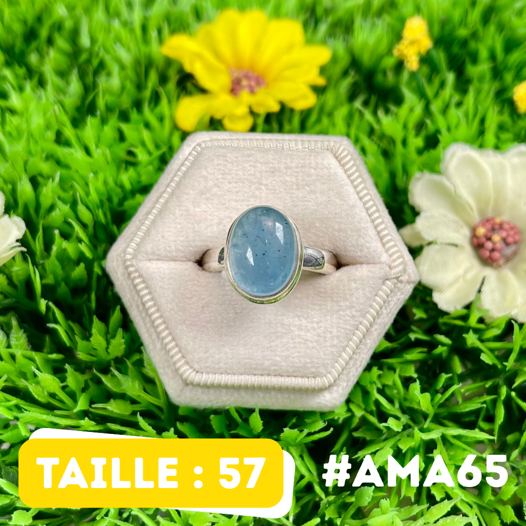 Bague en Aigue-Marine Argent 925 #AMA65