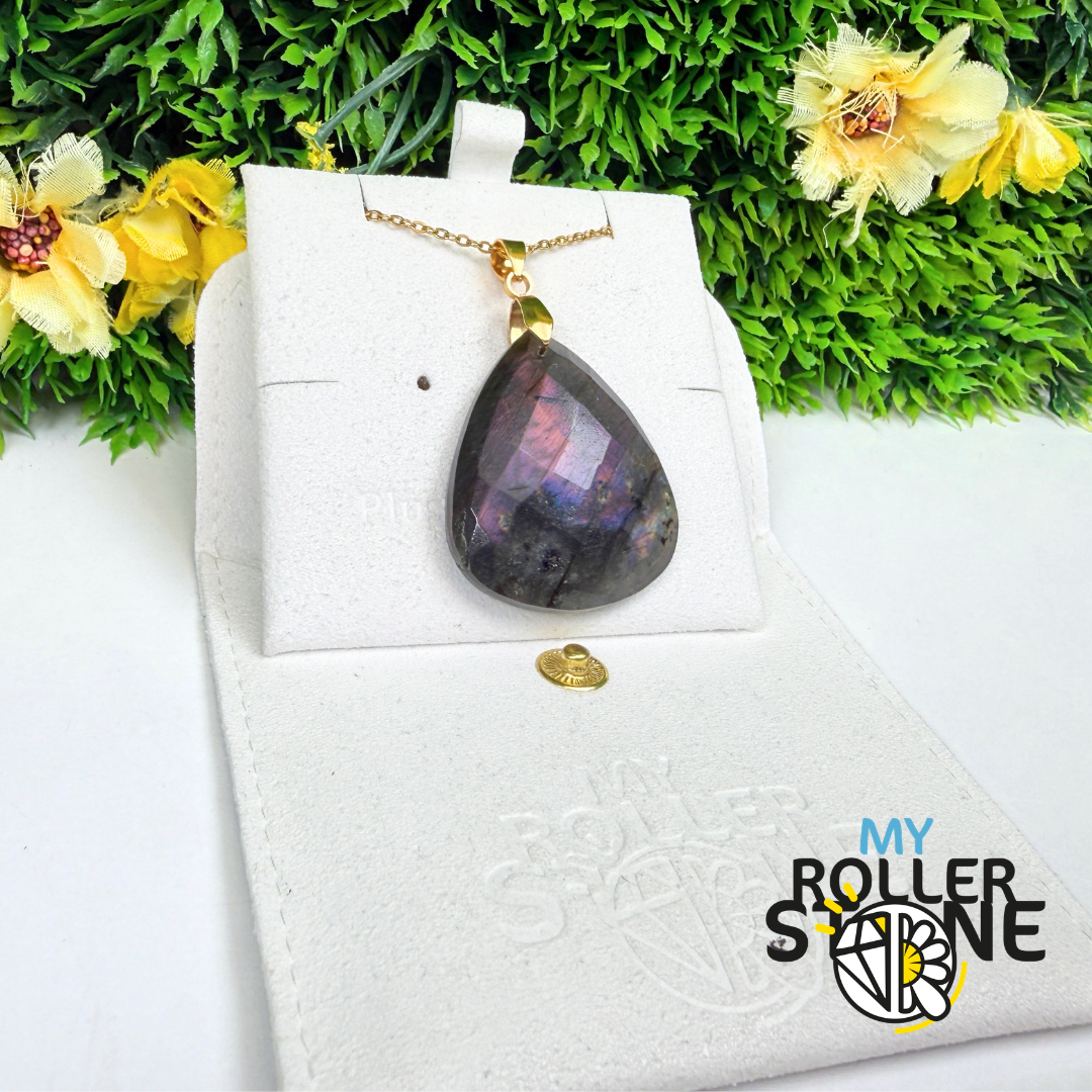Pendentif Percé Spectrolite Violette
