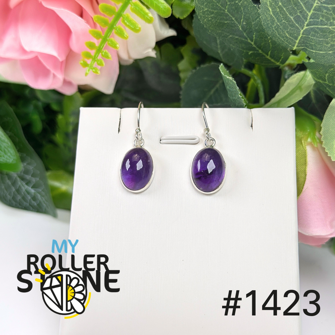 Boucles d’oreilles argent améthyste #1423