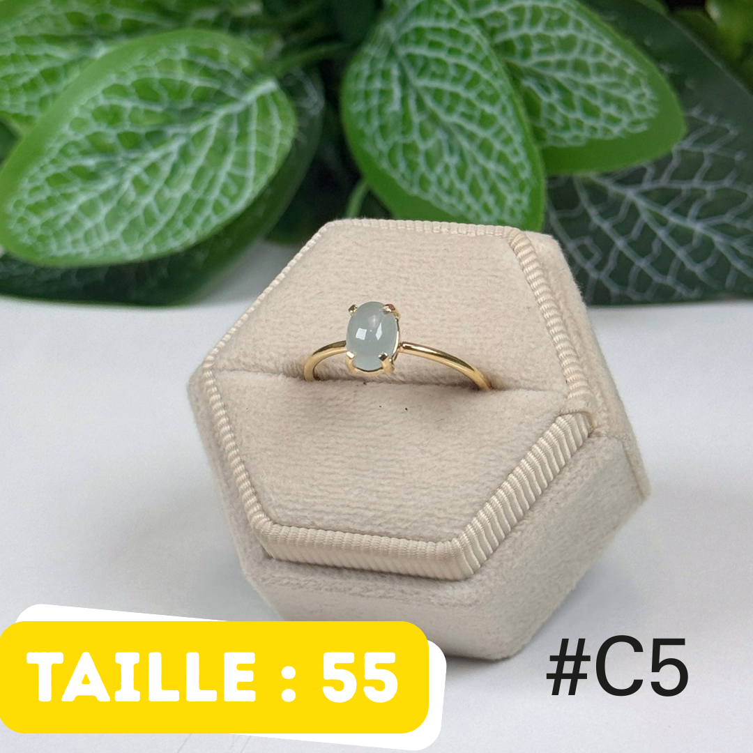 Bague Aigue-Marine Argent 925 Plaqué Or #C5