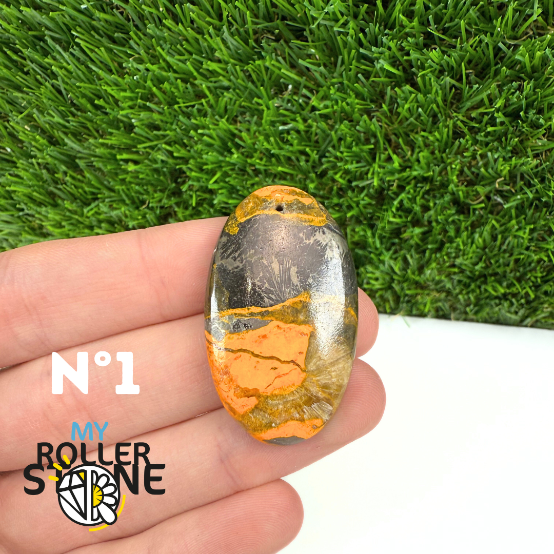 Pendentif Jaspe Bumblebee 5A Percé 5A