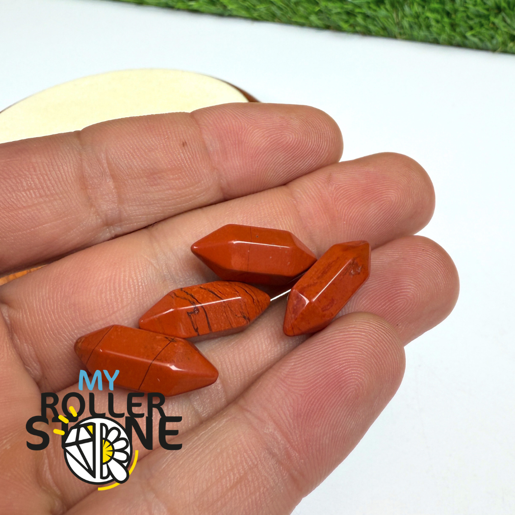 Petite Double Pointe Jaspe Rouge