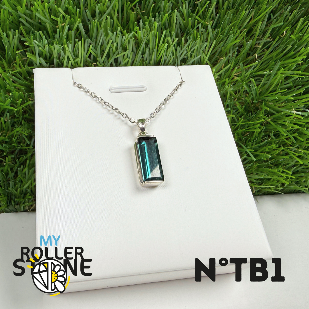 Tourmaline Bleue (Indigolite) - Argent 925 -#1