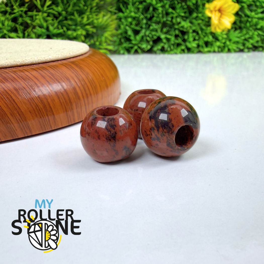 Perle trou large Obsidienne Mahogany