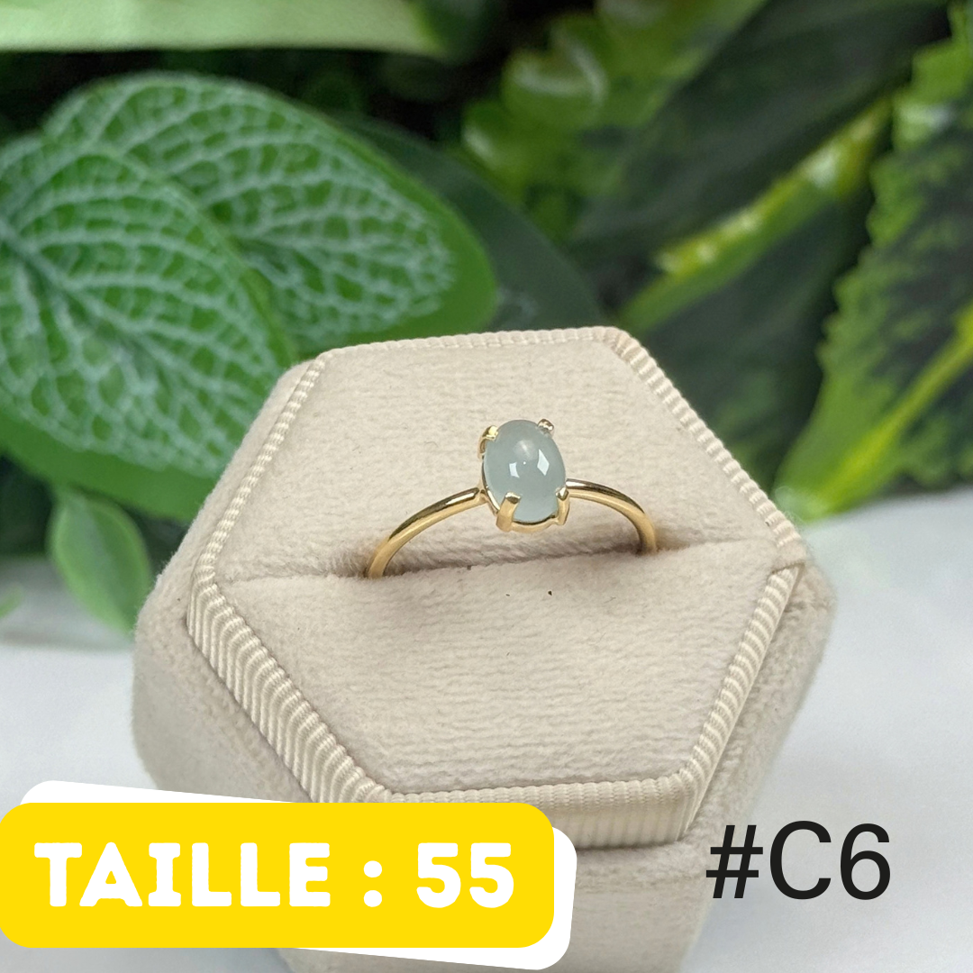 Bague Aigue-Marine Argent 925 Plaqué Or #C6