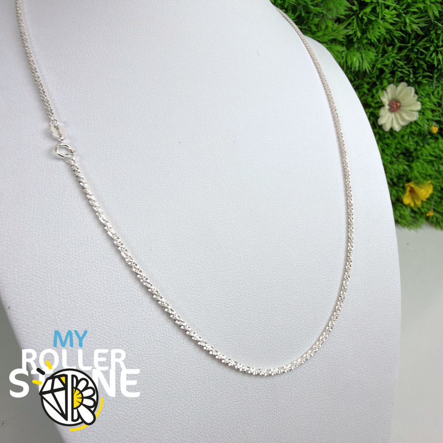 Chaîne Scintillante en Argent 925 – Maille Facettée