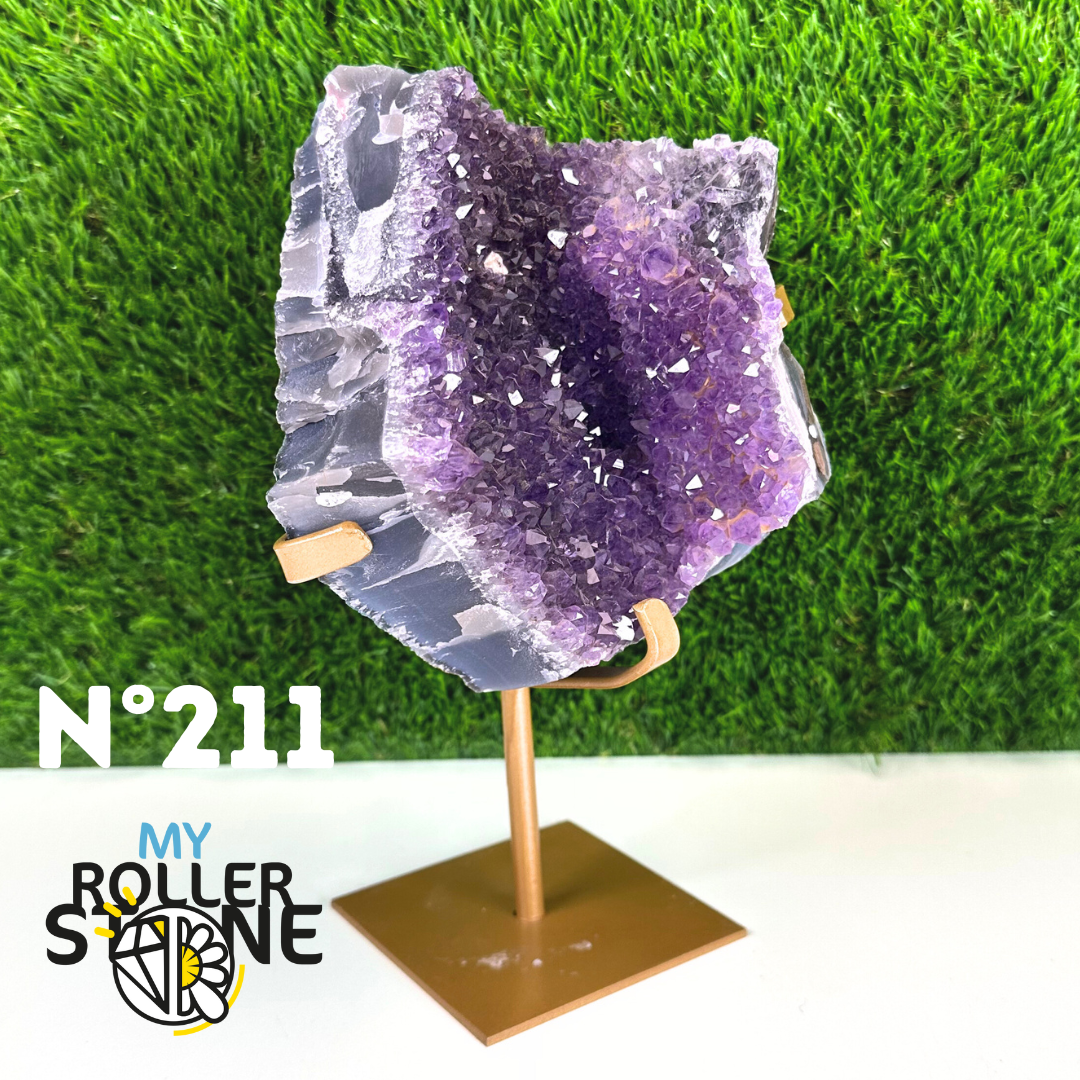 Druze Améthyste sur support métal #211