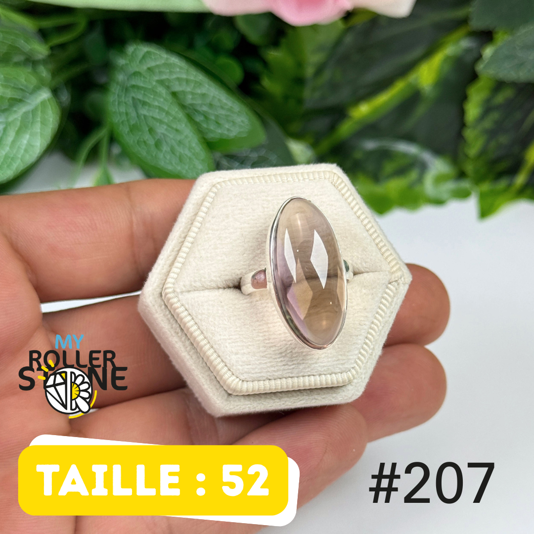 Bague argent amétrine cabochon #R207