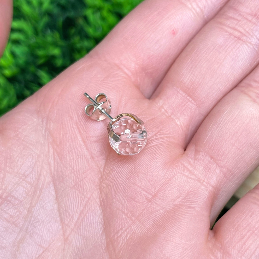 Boucles d&#39;Oreilles Perle Cristal de Roche