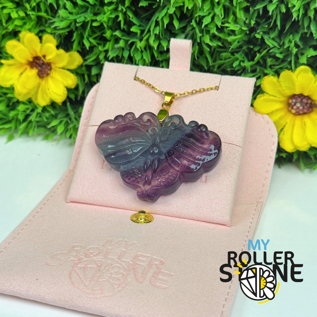 Pendentif Grand papillon Fluorite