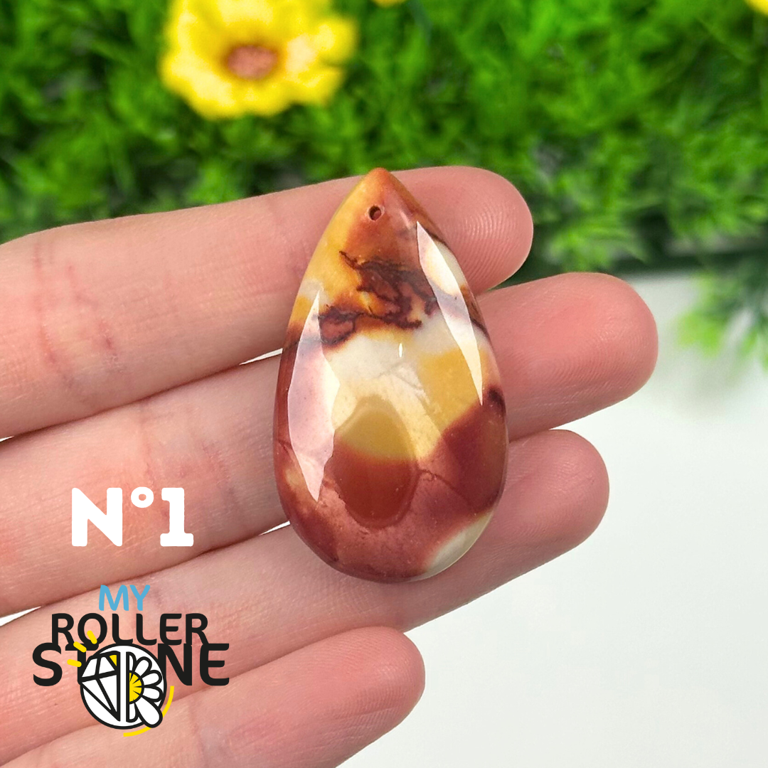 Pendentif Jaspe Mokaite percé 5A