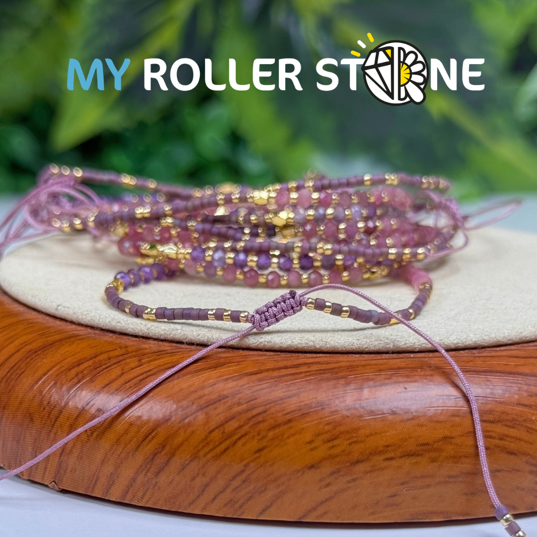 Bracelet Améthyste et Tourmaline rose
