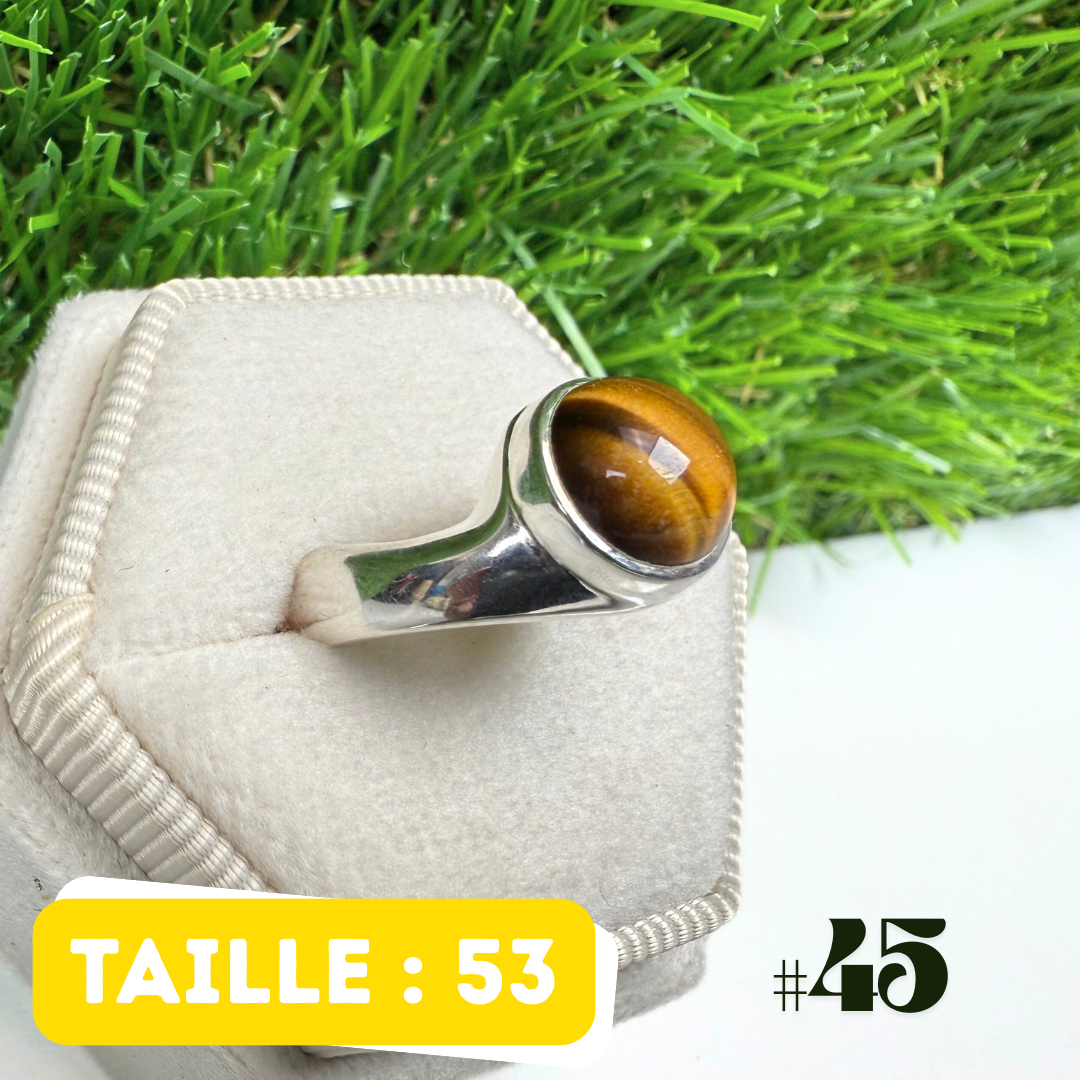 Bague Oeil De Tigre Argent #45