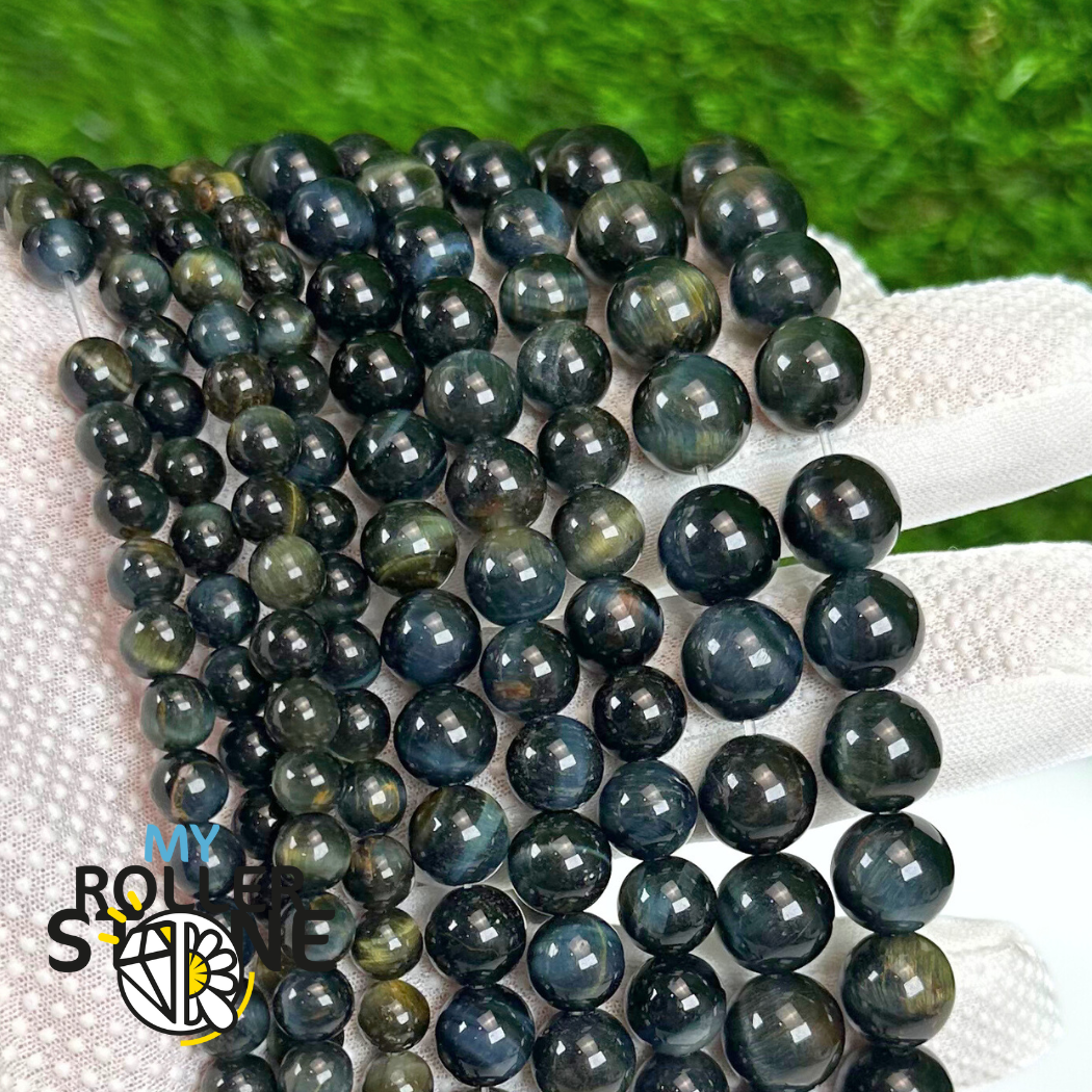 Perle Oeil de Faucon bleue 5A