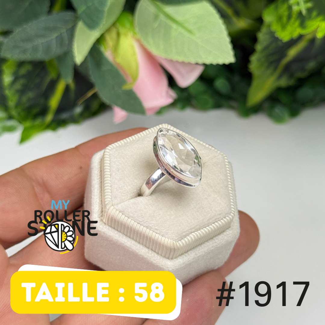 Bague argent 925 cristal de roche #1917