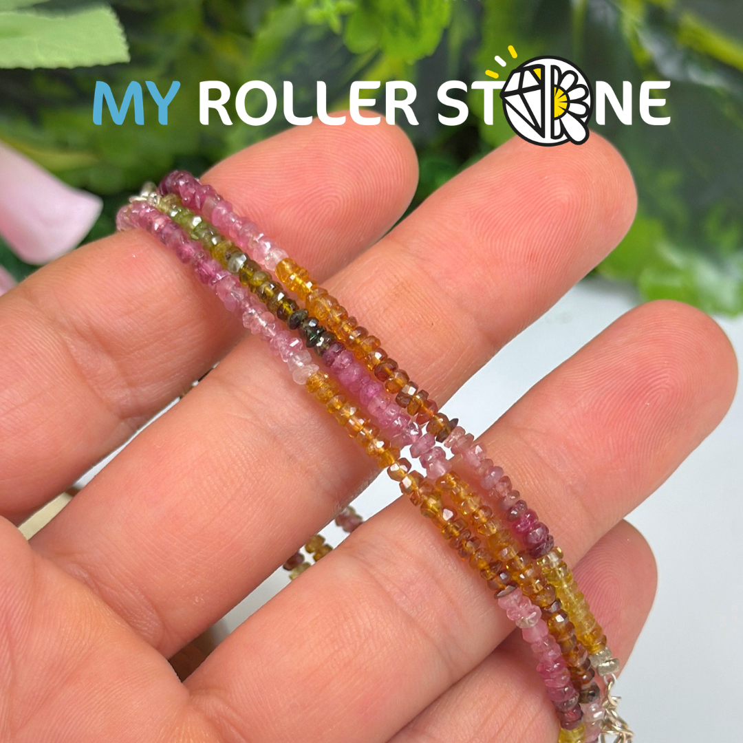 Bracelet en Tourmaline facettée multicolore 5A
