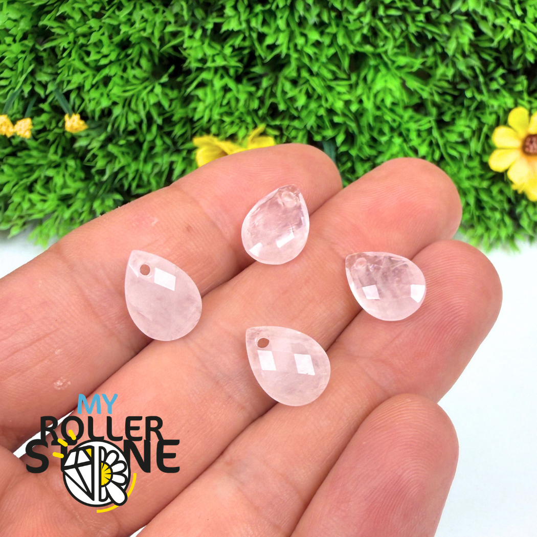 Pendentif Quartz rose facetté goutte