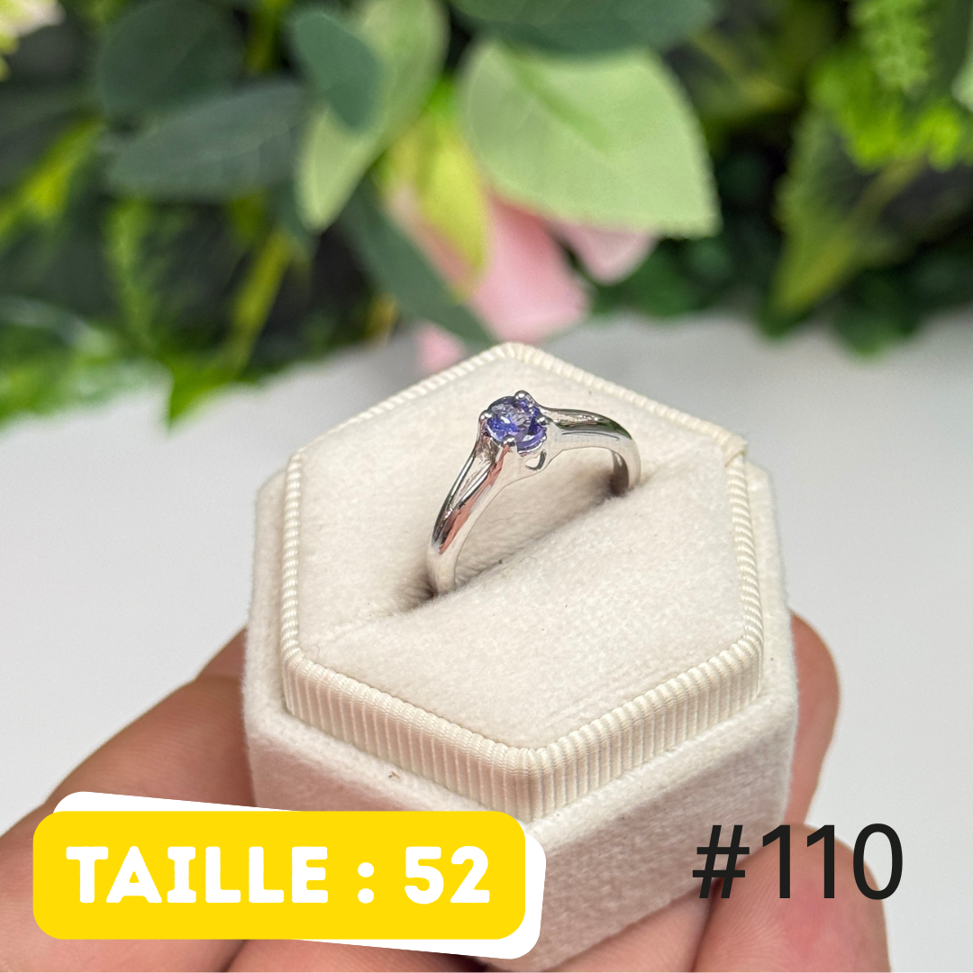 Bague argent 925 tanzanite facettée #R110