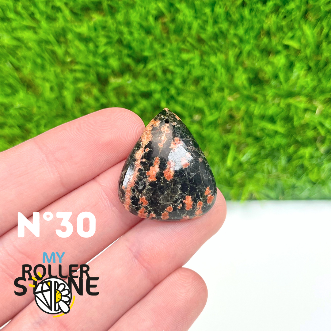 Pendentif Obsidienne Fleurie percé