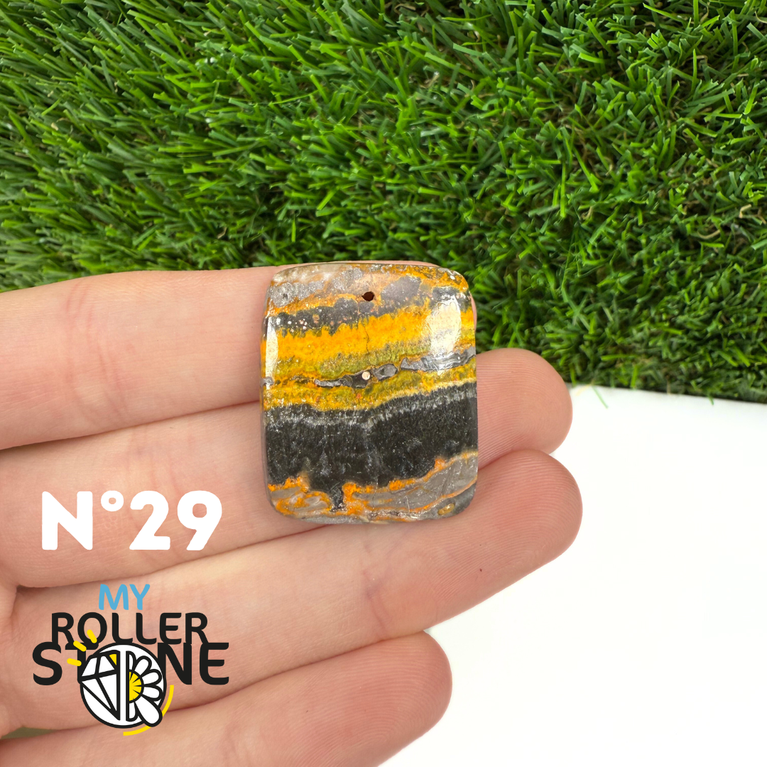 Pendentif Jaspe Bumblebee 5A Percé 5A