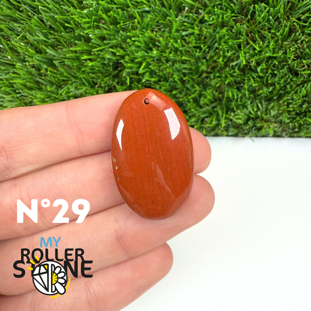 Pendentif Jaspe rouge 5A Percé