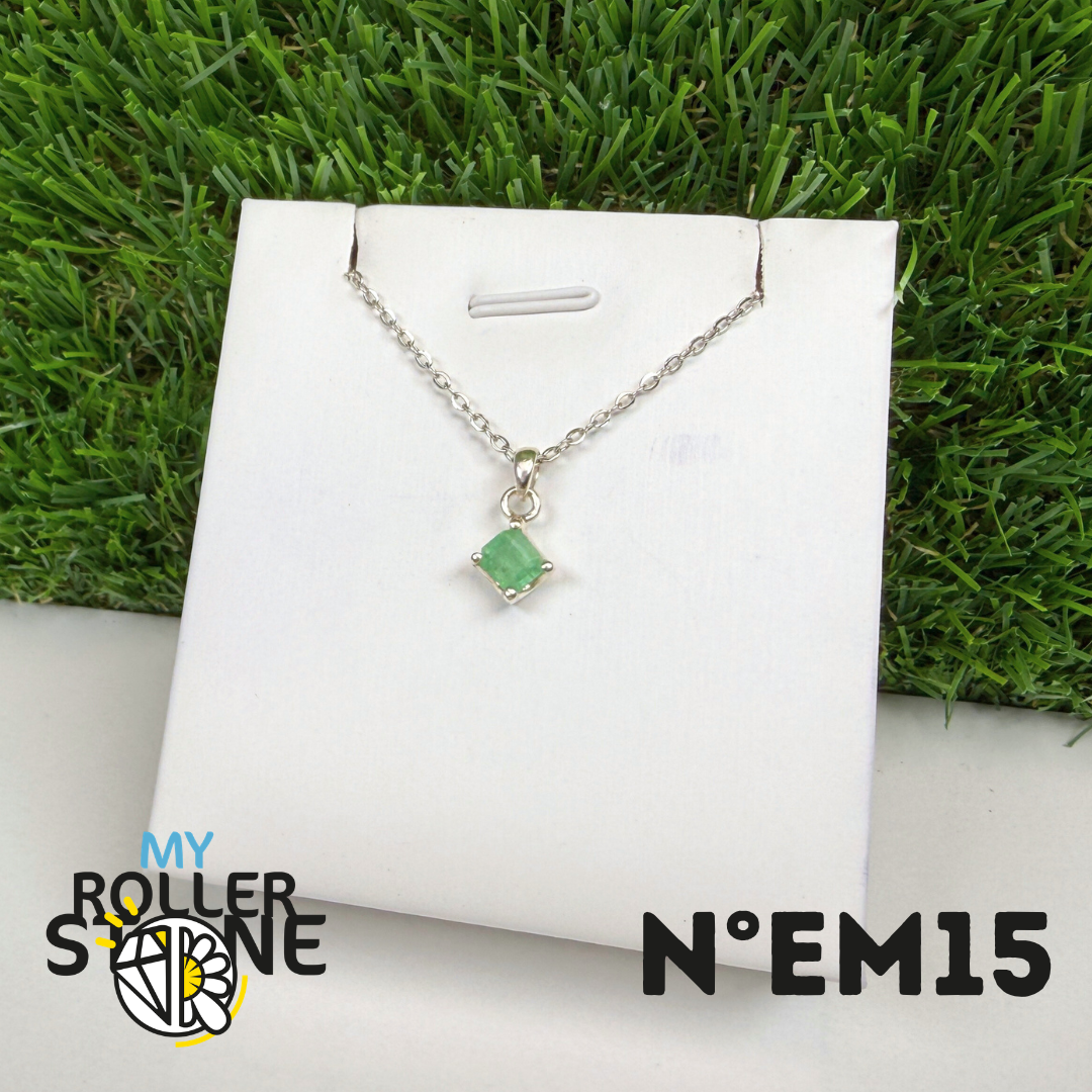 Pendentif Émeraude du Brésil Argent 925 #EM15